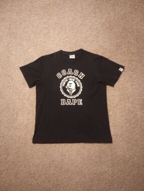 Coach x Bape Mens Size Medium Black / White Short Sleeve T Shirt A Bathing Ape